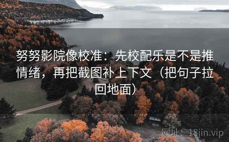 努努影院像校准：先校配乐是不是推情绪，再把截图补上下文（把句子拉回地面）